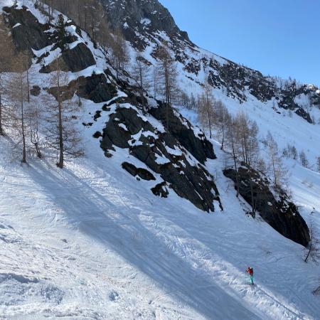 tricky turns on hard snow