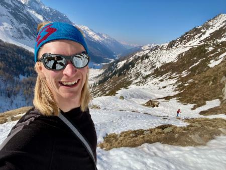 starting up the dirt trail