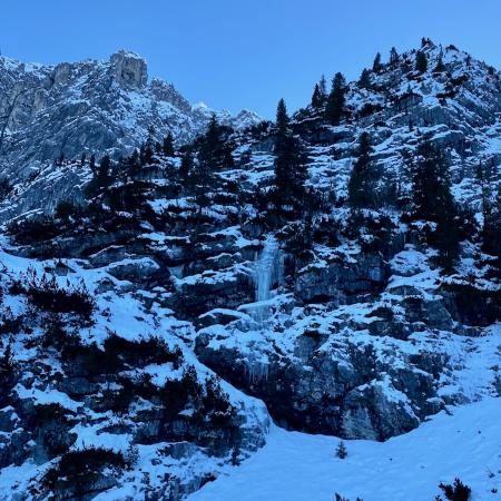 forzen waterfall for my friend that ice climbs