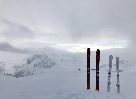 my new skis on first off piste of the season