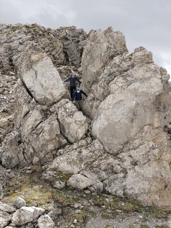 down climbing with Alex