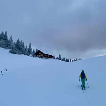 skinning back up to the hütte